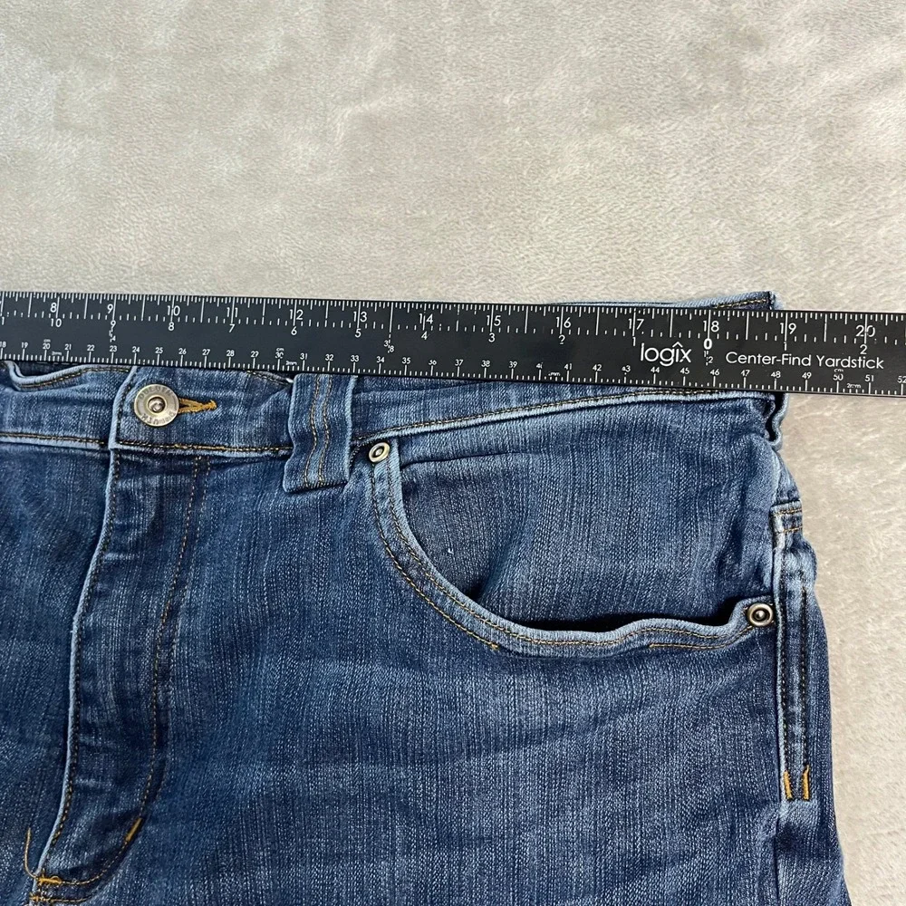 Duluth Trading Ballroom Double Flex Jeans Mens 38x34* Standard Fit Dark Wash EUC